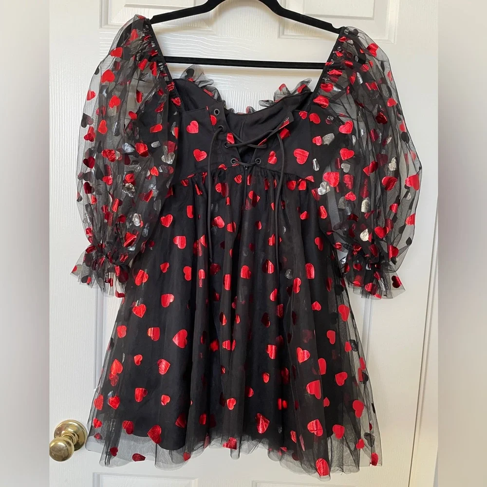 Fox blood Queen of Hearts Party Dress in XSmall. Like new - Picture 2 of 2
